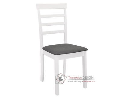 VILLACH, jídelní čalouněná židle, bílá / látka tmavě šedá