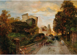 A-7630 Oswald Achenbach - Vesnická ulice v podvečer