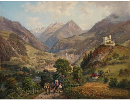 A-8667 Gustav Barbarini - Výletníci v údolí Tauern