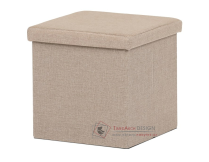 TAB-461 CRM2, taburet s úložným prostorem, látka krémová