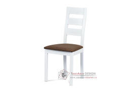 BC-2603 WT, jídelní židle, bílá / látka hnědá