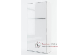 CONCEPT PRO CP-03, vysoká výklopná postel 90x200cm, bílá / bílý lesk