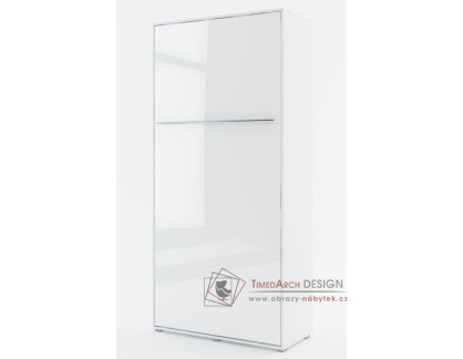 CONCEPT PRO CP-03, vysoká výklopná postel 90x200cm, bílá / bílý lesk