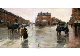 SO XI-210 Childe Hassam - Deštivý den v Bostonu
