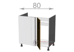 dolní rohová dřezová skříňka š.80, v.82, Horizon BCS80821, grafit/dub clubhouse