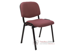 ISO 2 NEW, konferenční židle, černá / látka červenohnědá