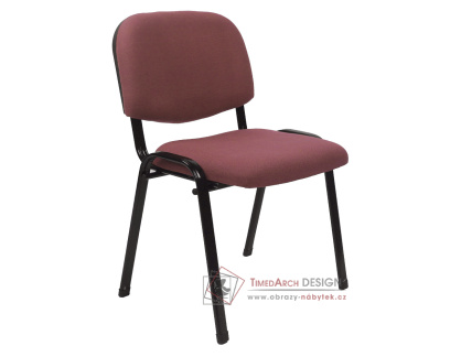 ISO 2 NEW, konferenční židle, černá / látka červenohnědá