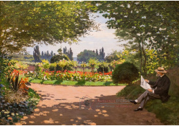 A-313 Claude Monet - Adolphe Monet v zahradě Le Coteau v Sainte-Adresse