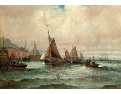 D-6493 William Anslow Thornley - Rybářské lodě v přístavu Scarborough