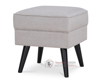 AK-A1316 CRM2, čalouněný taburet, černá / látka krémová