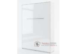 CONCEPT PRO CP-01, vysoká výklopná postel 140x200cm, bílý mat / bílý lesk