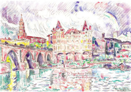 KO IV-469 Paul Signac - Pohled na Montauban v dešti