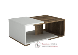 MOLONG, konferenční stolek 70x50cm, ořech / bílá