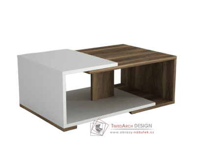 MOLONG, konferenční stolek 70x50cm, ořech / bílá