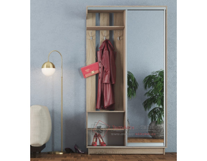 ELIS, předsíňová stěna 120cm, dub sonoma
