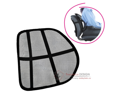 BEKIO, ergonomická opěrka zad, síťovina černá
