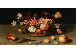 A-2563 Ambrosius Bosschaert - Květiny v košíku s ovocem