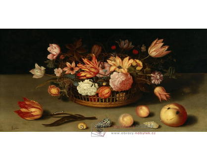 A-2563 Ambrosius Bosschaert - Květiny v košíku s ovocem
