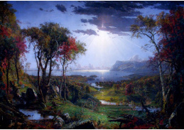 VU89 Jasper Francis Cropsey - Podzim na řece Hudson