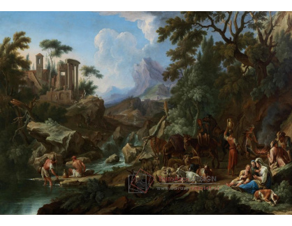 DDSO-1785 Neznámý autor - Krajina v římském Campagna s chrámem Vesta v Tivoli