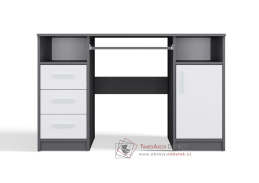 DELVIN, psací stůl, antracit / bílá