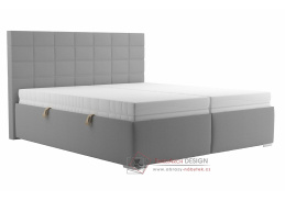 BORA, čalouněná postel 180x200cm, látka béžová / matrace NELLY