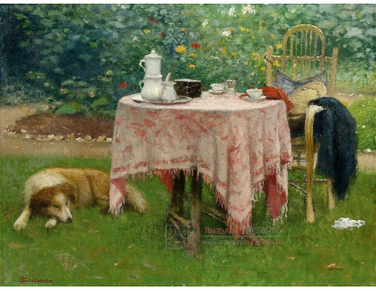 Jakub Schikaneder - Zahradní zákoutí se psem
