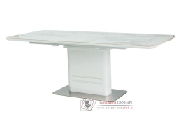 CARTIER, jídelní rozkládací stůl 160-210x90cm, bílá / mramor
