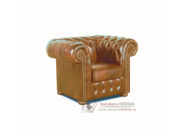 CHESTERFIELD CLASSIC, čalouněné křeslo, kůže koňak