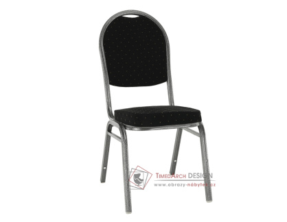 JEFF 3 NEW, konferenční - jídelní židle, šedá / látka černá