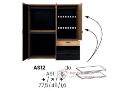 ARIS AS12, police do skříně - sada 2ks, dub evoke