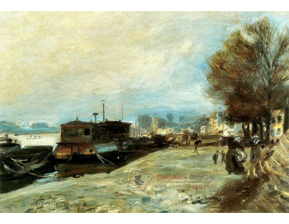 VR14-24 Pierre-Auguste Renoir - Prádlena u lodi na Seině nedaleko Paříže