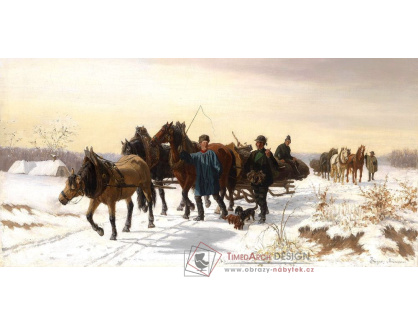 VP225 Friedrich Wilhelm Jager - Rolníci v zimě na saních