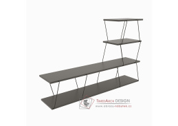 ILGAZ, televizní stolek s policemi, černá / antracit