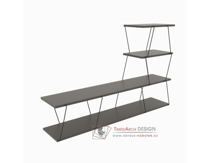 ILGAZ, televizní stolek s policemi, černá / antracit