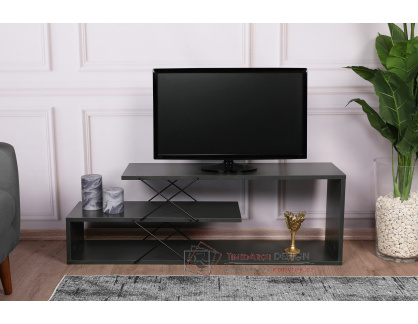 Zigzag stylový TV stolek, antracit