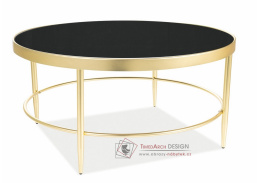 MYSTIC B, konferenční stolek, zlatá / černé sklo