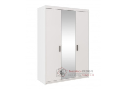 ENJA, šatní skříň 3-dveřová, bílá / zrcadlo