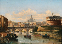 A-5472 Karl Kaufmann - Pohled na Castel Sant Angelo v Římě