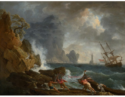 A-6844 Claude-Joseph Vernet - Italský přístav v bouřlivém počasí