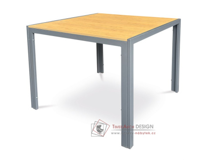 AZT-S1209 OAK, zahradní stůl 90x90cm, šedá / polywood dub