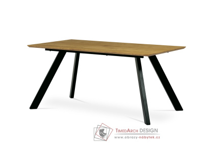 HT-722 OAK, jídelní stůl 160x90cm, černý lak / dub divoký