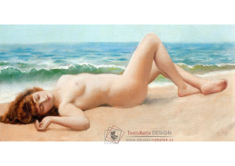 VP226 John William Godward - Akt na pláži