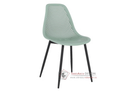 TEGRA 2, jídelní židle, černá / plast zelený