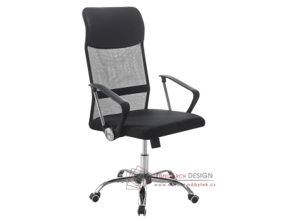 TC3-973M 5 NEW, kancelářské křeslo, ekokůže + síťovina černá