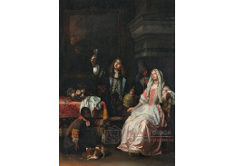 A-8525 Reinier de la Haye - Elegantní pár ochutnávající víno
