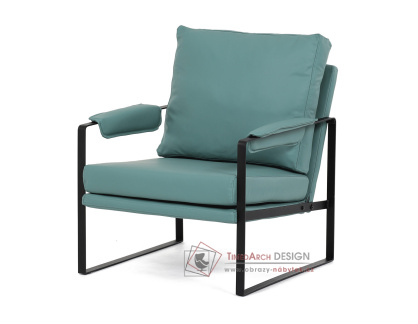 AK-282 BLUE, relaxační křeslo, černá / ekokůže modrá