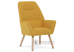 AK-312 YEL2, čalouněné křeslo - ušák, přírodní / látka žlutá