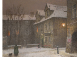 Jakub Schikaneder - Maltézské náměstí za mlhy