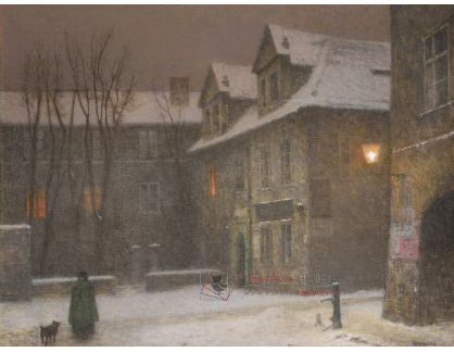 Jakub Schikaneder - Maltézské náměstí za mlhy